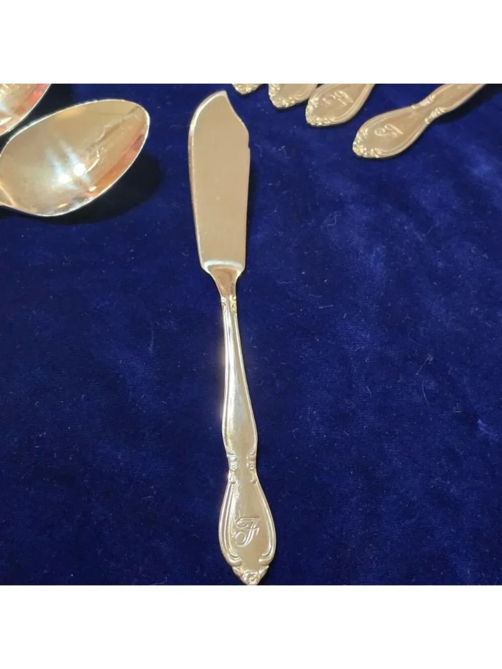 Vtg 23 Pc Stainless Flatware Lot Affection Pattern Taiwan Monogram 